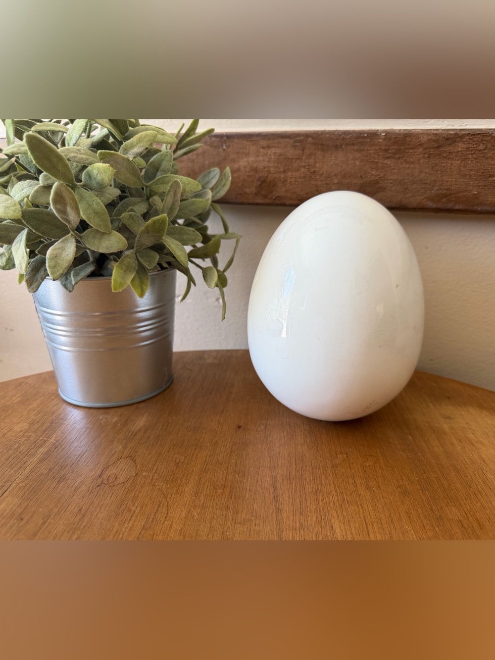 White Rabbit Decorative Accent ceramic egg - Picture 3 of 16